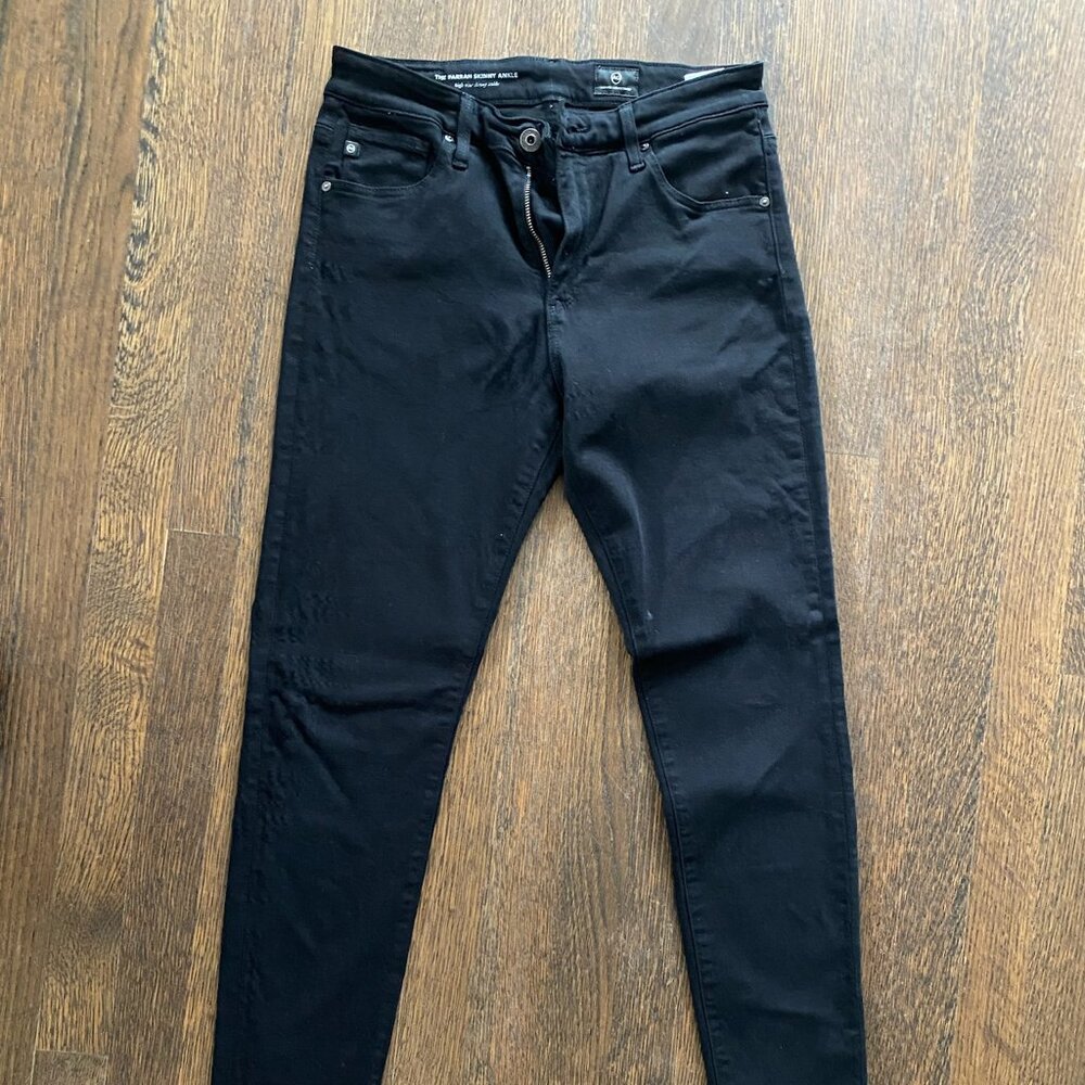 Ag Adriano Goldschmied Farrah High Rise Skinny Ankle Jean in Black, 27 Regular